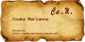 Csuba Marianna névjegykártya